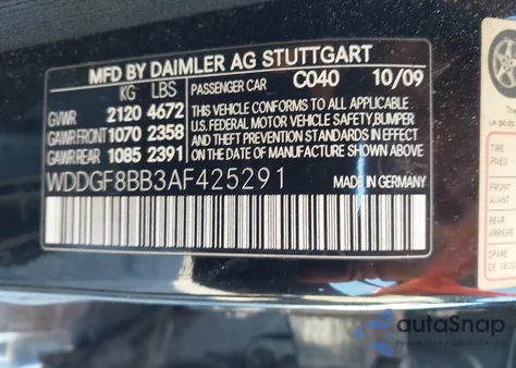 2010 Mercedes-Benz C 300 Luxury 4Matic/Sport 4Matic from USA, damaged, VIN WDDGF8BB3AF425291